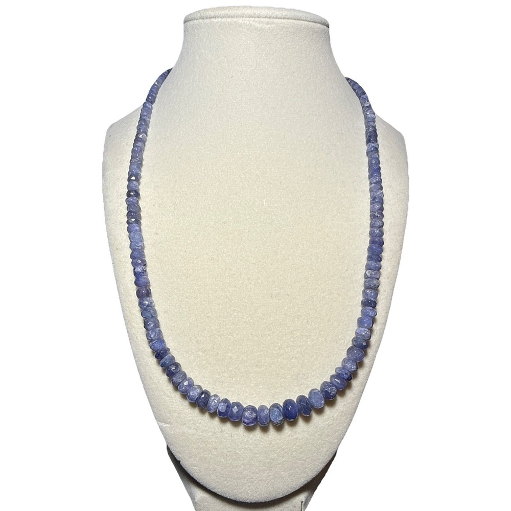 Jay King Tanzanite and Sterling Silver Graduated Beaded Necklace‎ J13-23